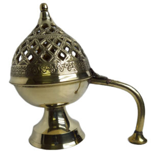 Brass Antique Dhoop Stand With Brass Handle